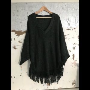 Charcoal Grey Poncho style sweater
